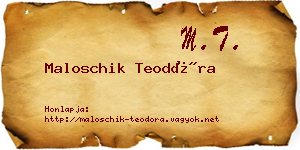 Maloschik Teodóra névjegykártya